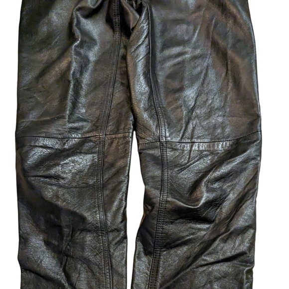 Wilson's 100% Real Genuine Black Leather Vintage High Waist Jeans - 6 - Picture 12 of 13